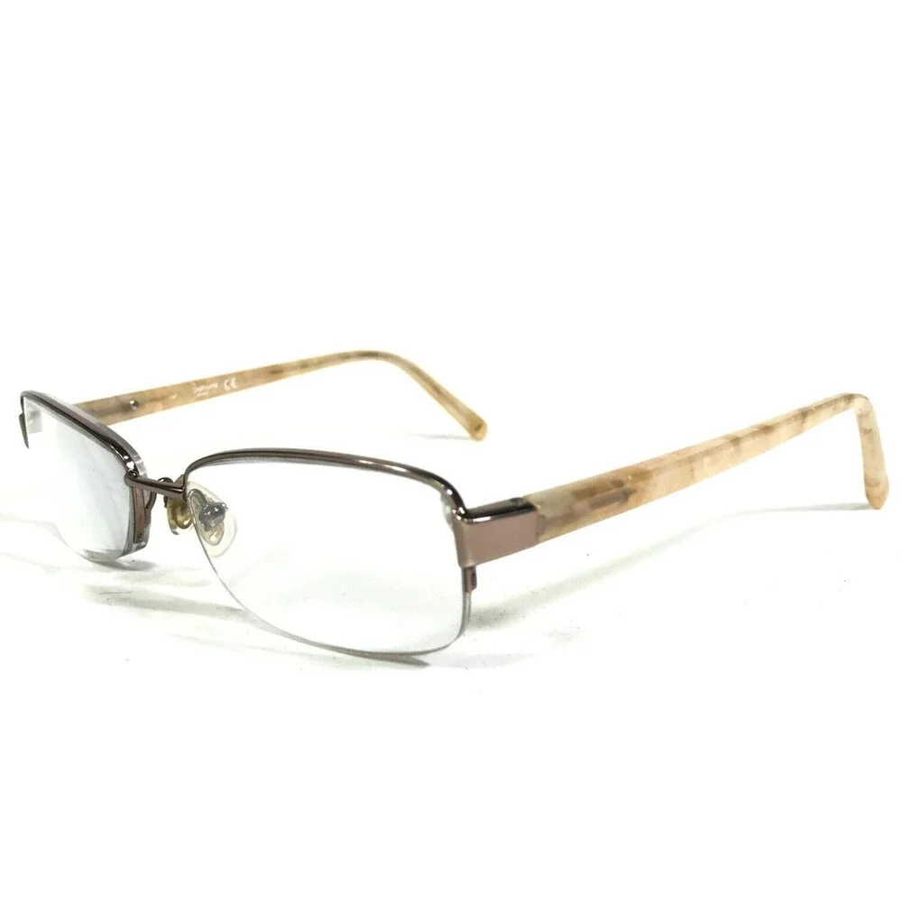 Liz Clairborne Eyeglasses Frames L343 1B0 Brown Pearl Marble Half Rim 54-17-140